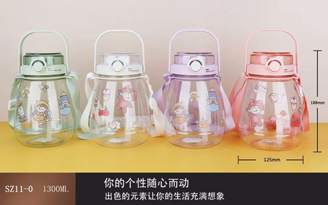 Big belly cup double drinking transparent series